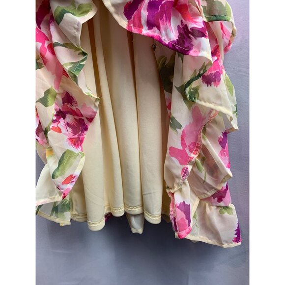 Women's Place Yellow Floral Off the Shoulder Dress Size L - Picture 6 of 8